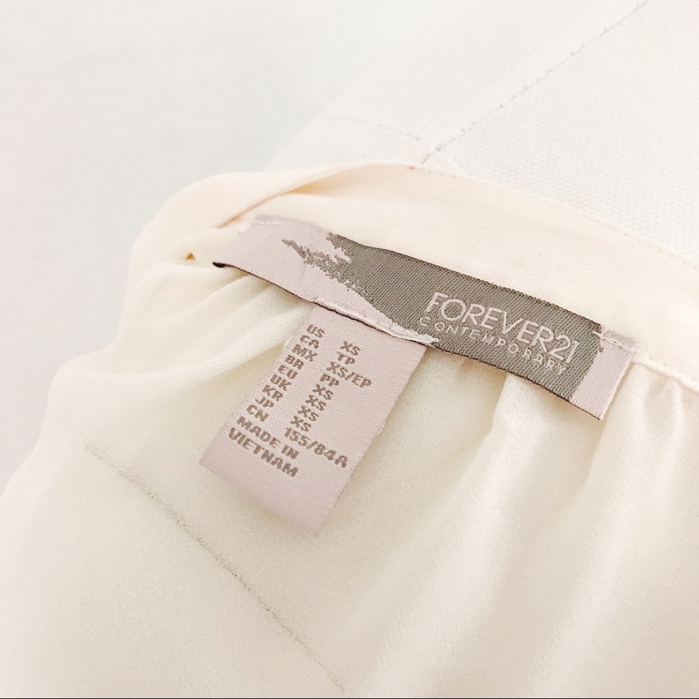 NWOT Sheer Pleated Blouse in Cream | Size XS - Picture 7 of 7